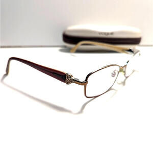 VOGUE VO3845-B 896 Eyeglasses Size: 52-16-135 Brown/Burgundy Tan FRAMES ONLY